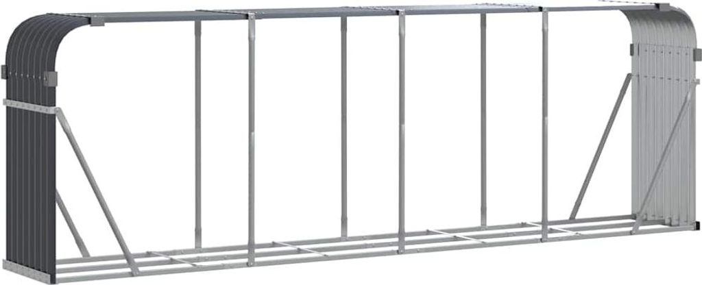 vidaXL Prístrešok na palivové drevo antracit 300x45x100 cm Obrázok produktu 