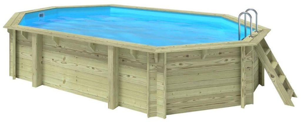 Pool Sao Paulo 6.57 x 4.07 - H.1.2 m, hellblau, mit Stahlprofilen zum Einbetonieren