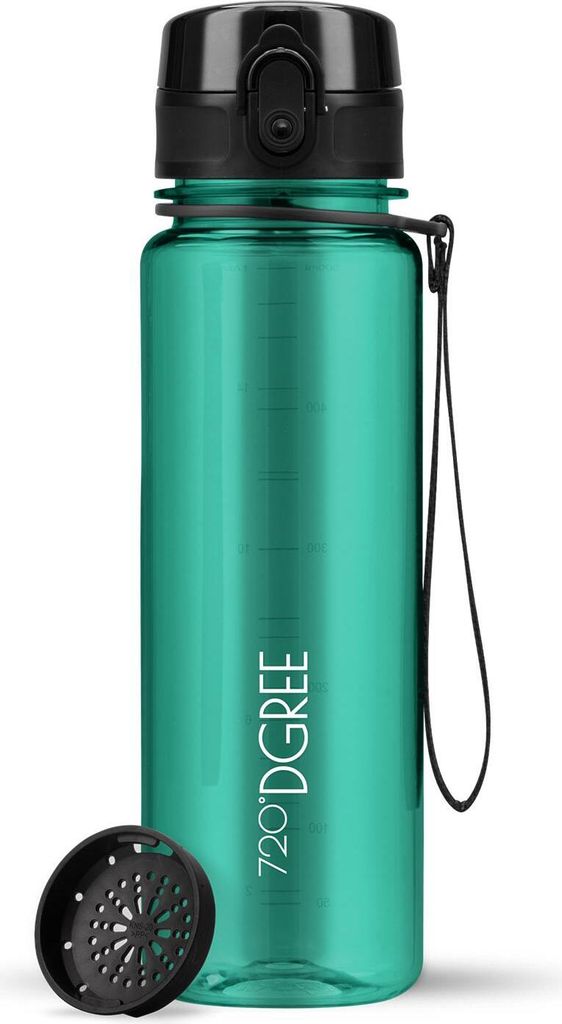 uberBottle crystalClear Trinkflasche mit Sieb 500ml / Emerald Green/ 720DGREE