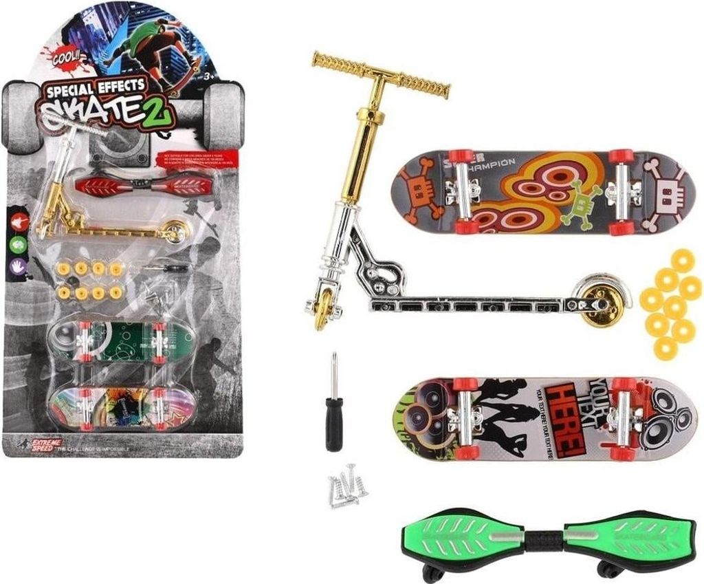 Sada skateboard šroubovací, koloběžka prstová, waveboard s Obrázek produktu 