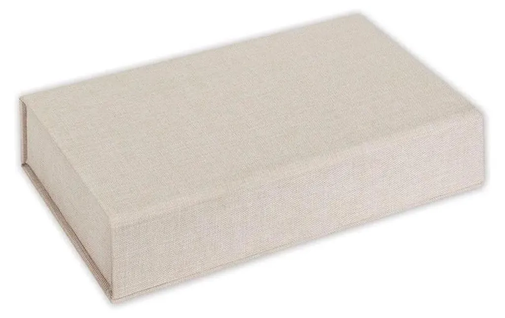Coffret de rangement photos en tissu beige ZEP Lodi pour tirages