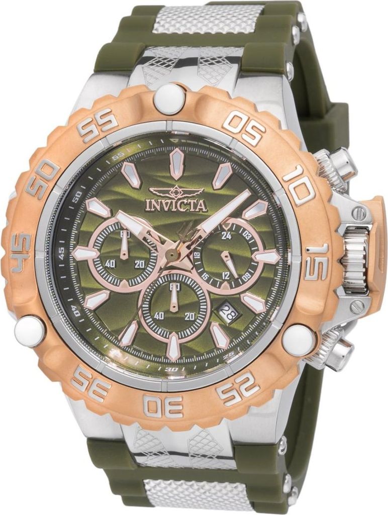 Invicta Subaqua - Poseidon 48555 Herren uhr - Wasserdicht - Analog - Quarzuhrwerk - Edelstahl mit grünen zifferblat - 55mm