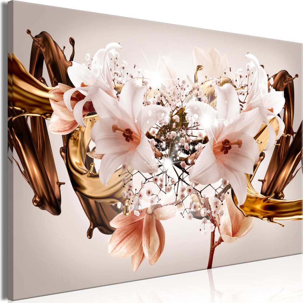 Modernes Wandbild b-C-0762-b-a (120x80 cm) - 1 Teilig Bilder Fotografie auf Leinwand Foto Bild Dekoration Wand Bilder Kunstdruck ABSTRAKT BLUMEN