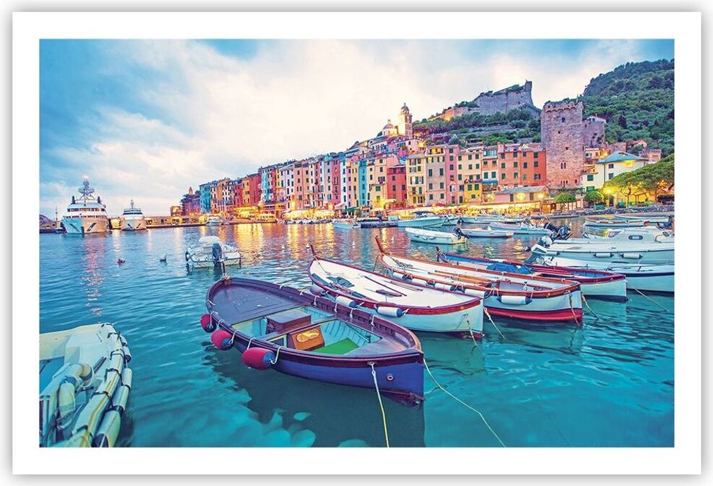 Poster - Poster ohne Rahmen - Porto Boote die Farben - 91,5x61 cm - Wand Bild - Wanddeko - Wandbilder - Kunstposter - Wandposter - Bilder - Kunstdr...