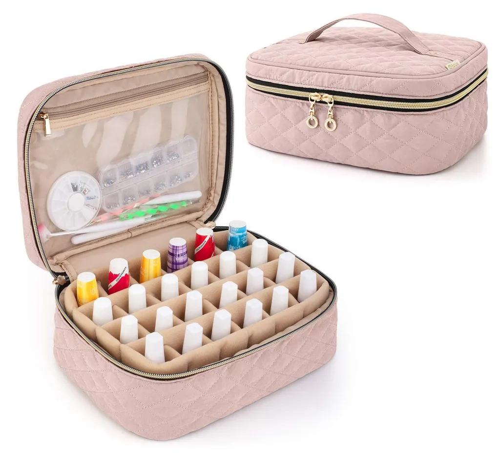 Rangement vernis à ongles anti-fuite, boîte 24 flacons pour kit complet