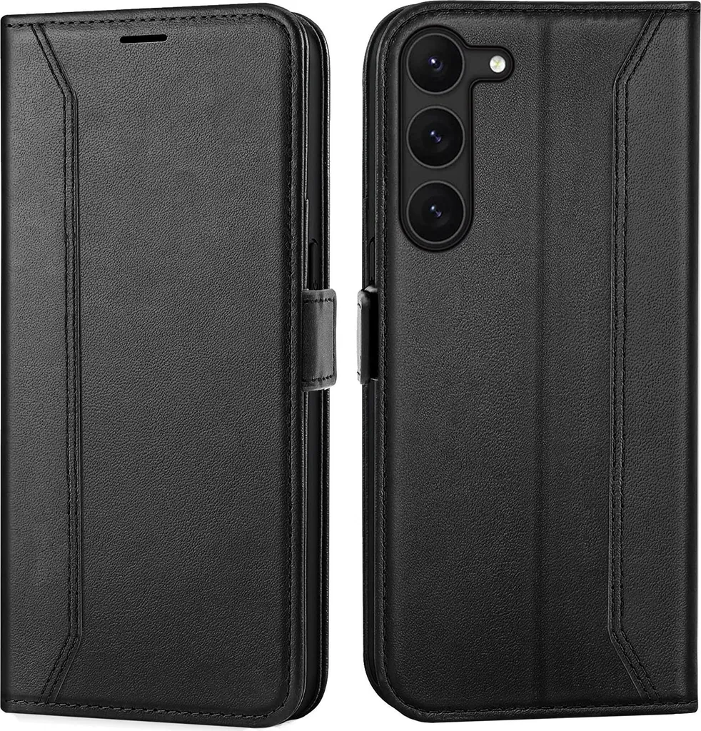 Custodia per cellulare per Samsung Galaxy S23 cover flip case pieghevole cover protettiva, nero