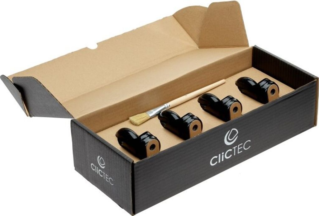 Efalock Clictec Rolle schwarz für Piccolo 4 Stück