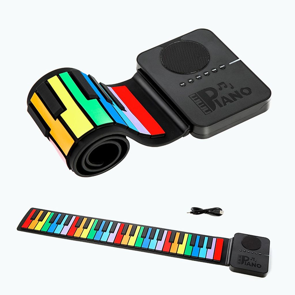 Home-Keyboard Regenbogen Roll-Up Keyboard Tragbares Silikon Elektronisches Klavier Für Kinder Anfänger