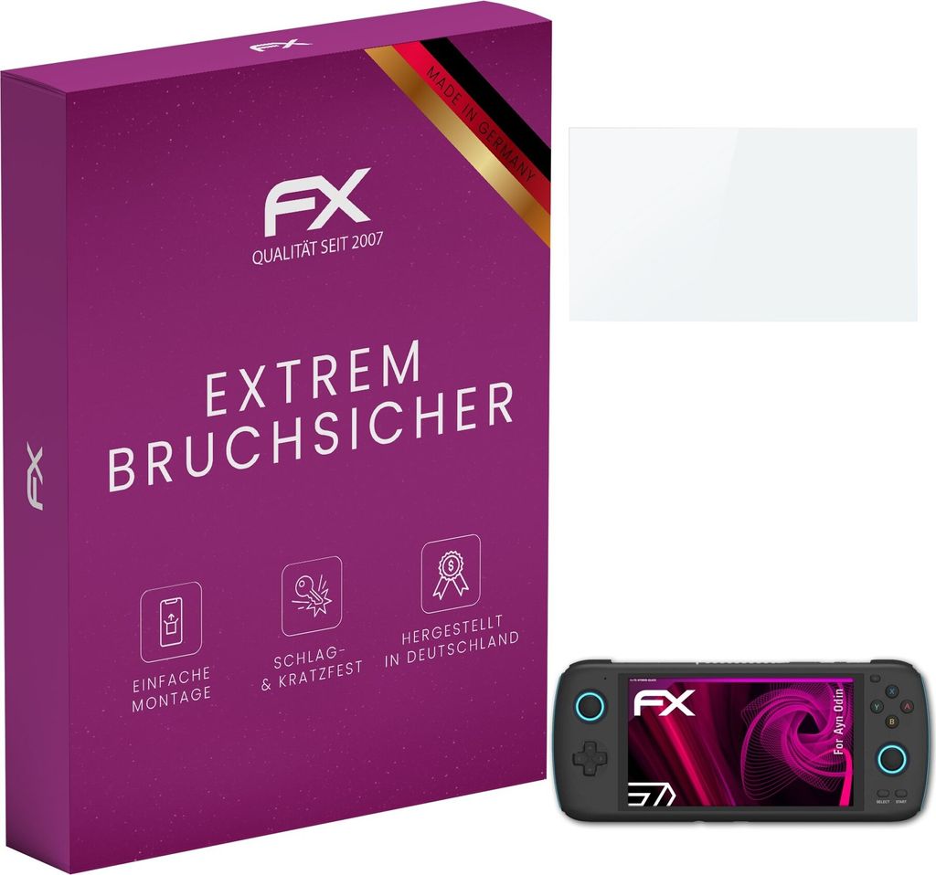 atFoliX FX-Hybrid-Glass Displayfolie kompatibel mit Ayn Odin Glasfolie