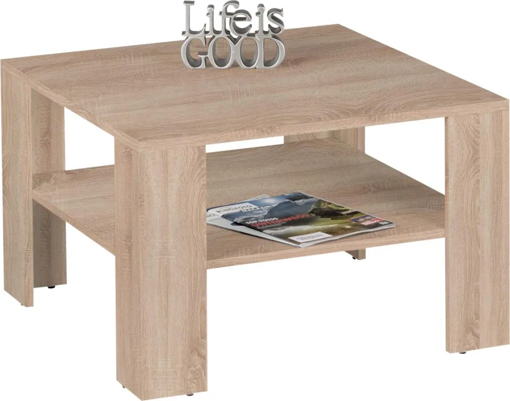 Table basse Randy en chêne Sonoma 70x70x44 cm décor bois élégant