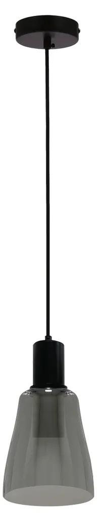 Suspension moderne Udin 15W GU10 en verre bicolore gris-noir 110cm