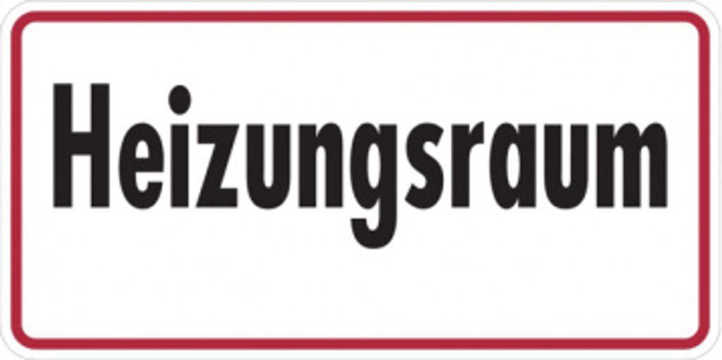 Dreifke Hinweisschild, Heizungsraum, 100 x 200 mm, Folie selbstklebend 1 Stk.