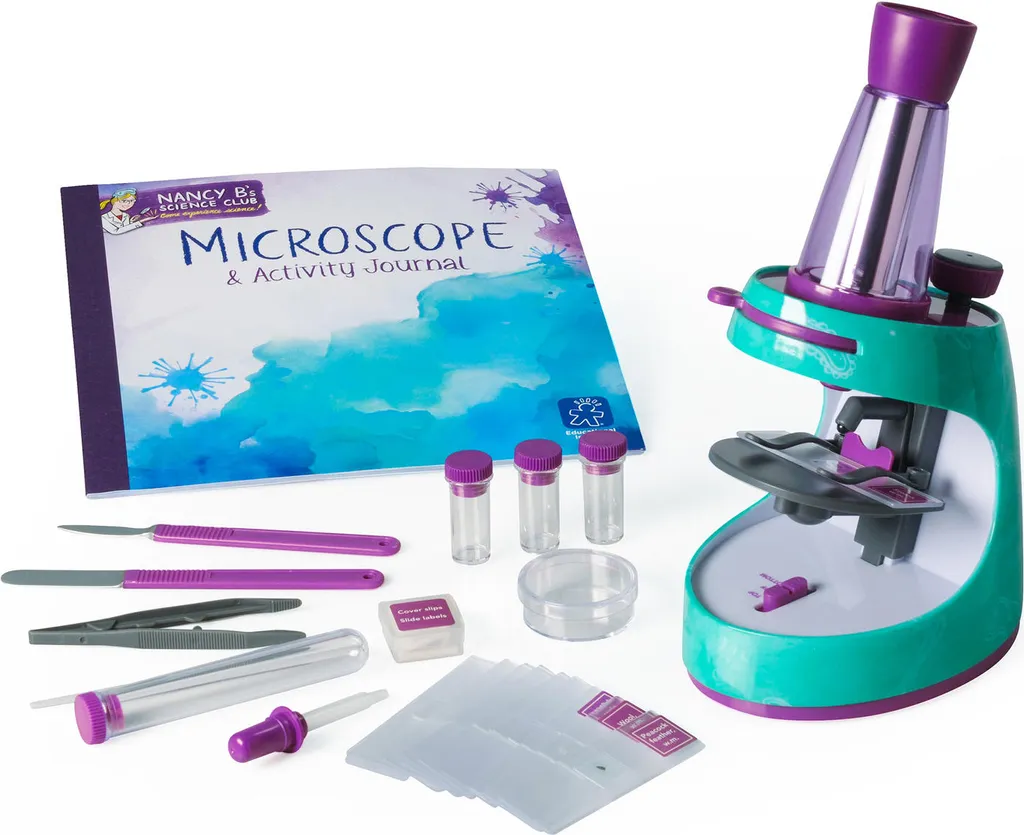 Microscope éducatif pour projets scolaires avec guide de travaux pratiques