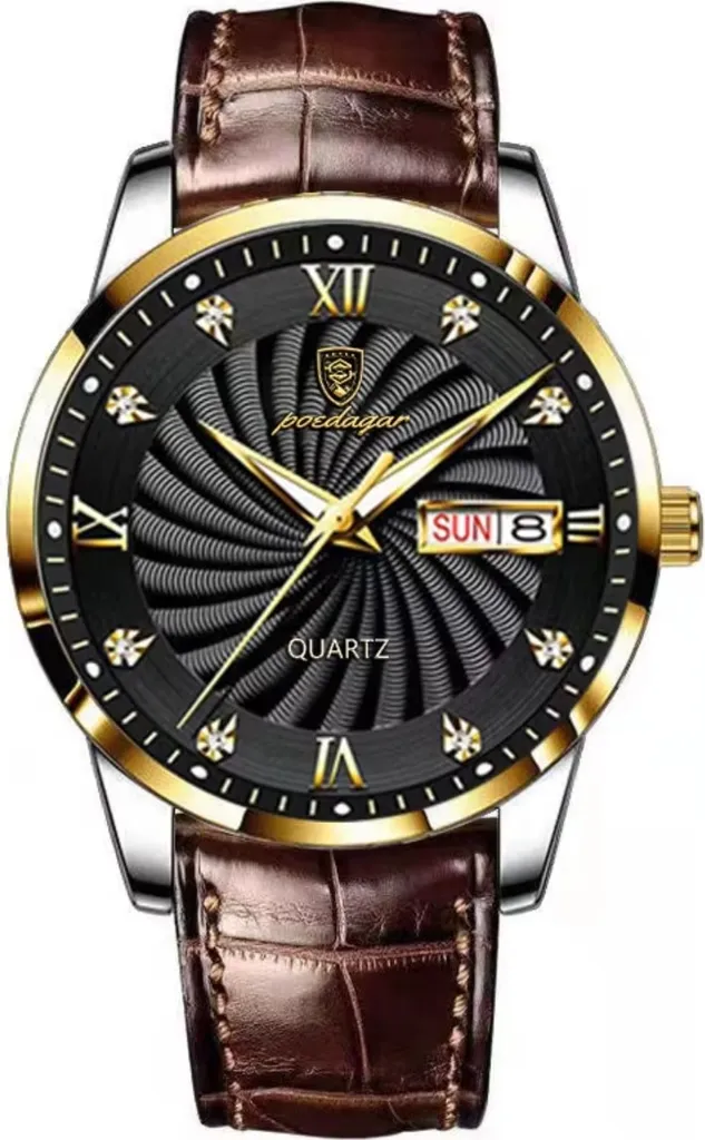 Orologio Uomo POEDAGAR King KP35022: Stile e Precisione in Nero/Marrone