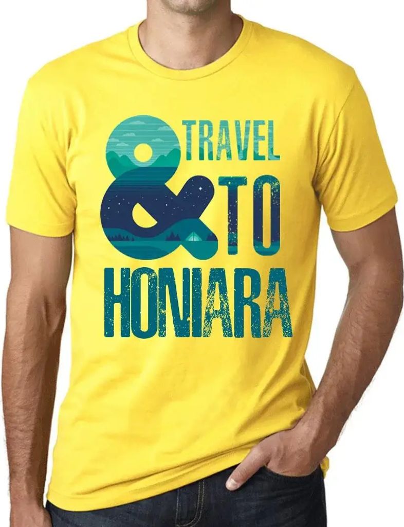 Herren Grafik T-Shirt Und Reisen nach Honiara – And Travel To Honiara – Öko-Verantwortlich Vintage Jahrgang Kurzarm Lustige Druck Geburtstag G...