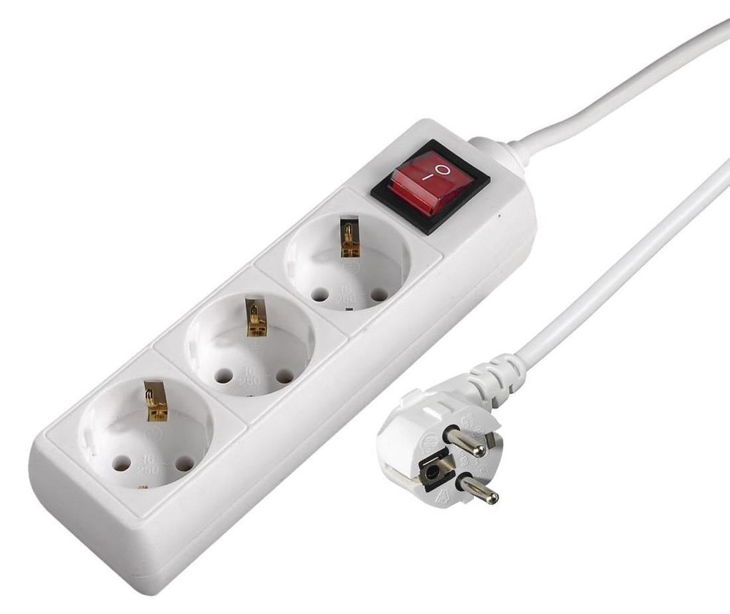 Hama 00108815, 3 x gniazdo sieciowe, 230 V, 3500 W, Biały, Zdjęcie produktu 