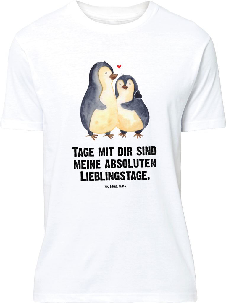Mr. & Mrs. Panda Größe M T-Shirt Pinguin umarmen - Weiß - Geschenk, mit Spruch, Hochzeitsgeschenk, Herren, Tshirt, Hochzeitstag, Liebe, Shirt