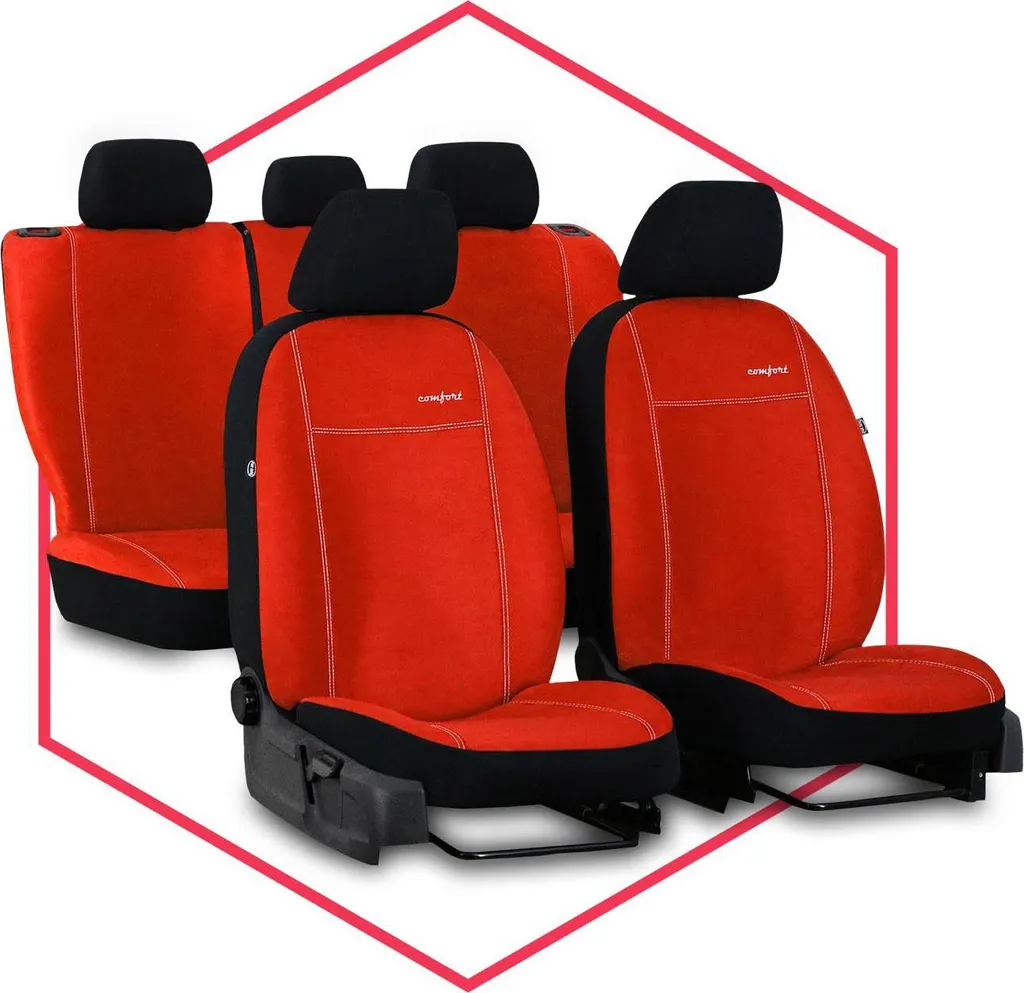 Set 3 Coprisedili Auto Arancio Ford Fiesta MK5 - Look Sportivo Universale - 12