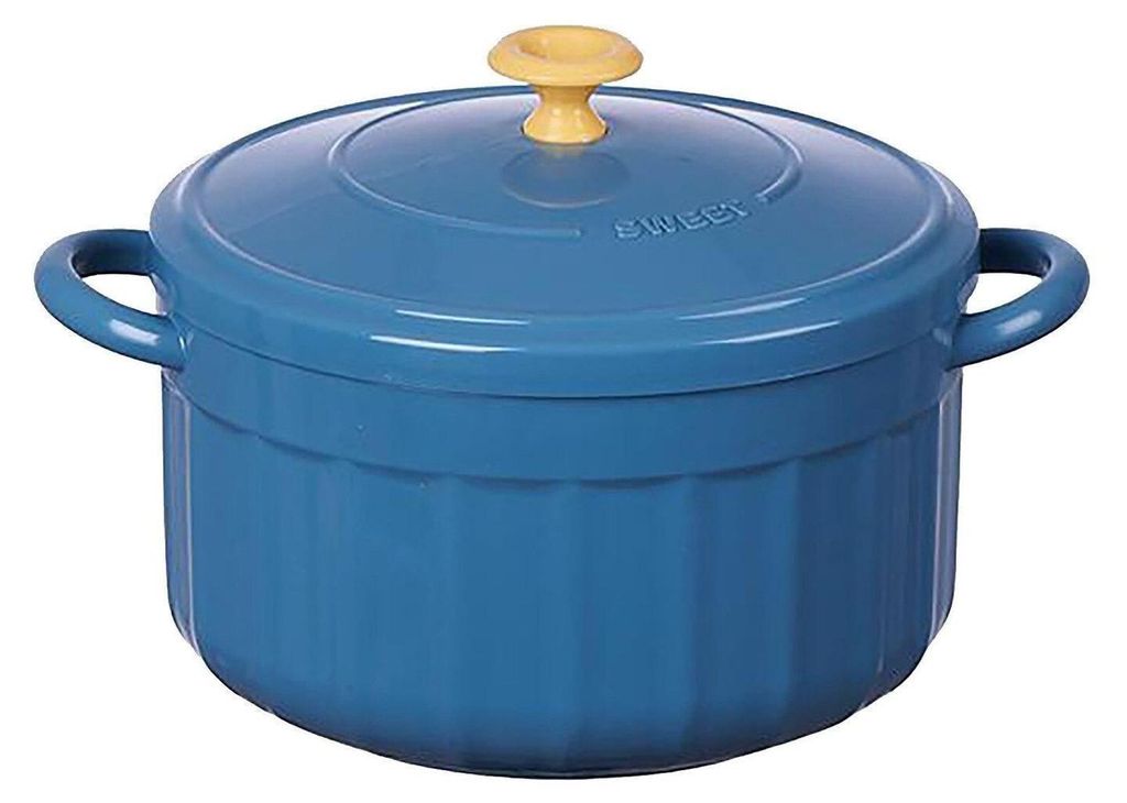 Blaue Schüssel mit Deckel - Edelstahl - 850 ml