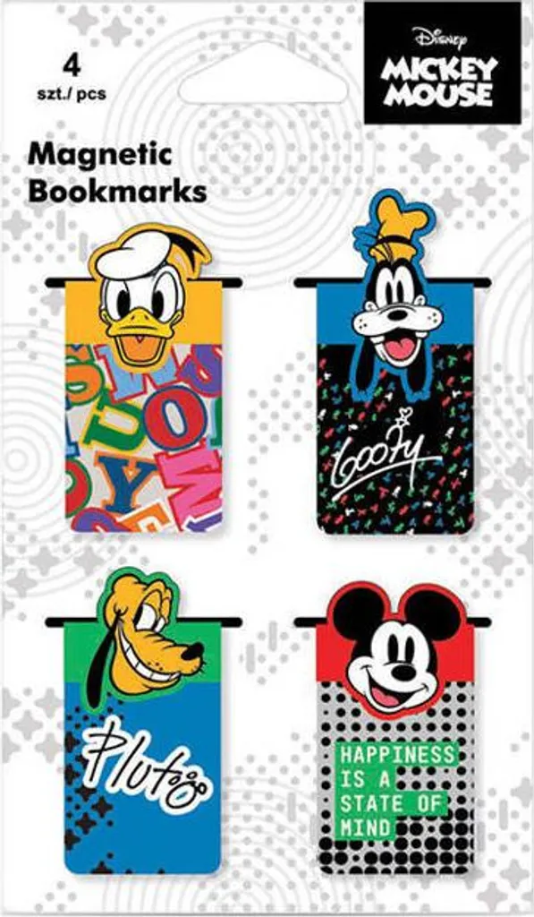 Disney Fashion Segnalibri Magnetici Mickey Mouse - Set 4 Pezzi Colorati