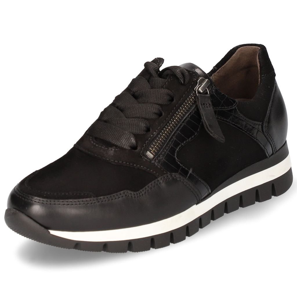 Gabor Comfort Sneaker Low Schwarz Nubuk/Glattleder Größe: 41 Normal