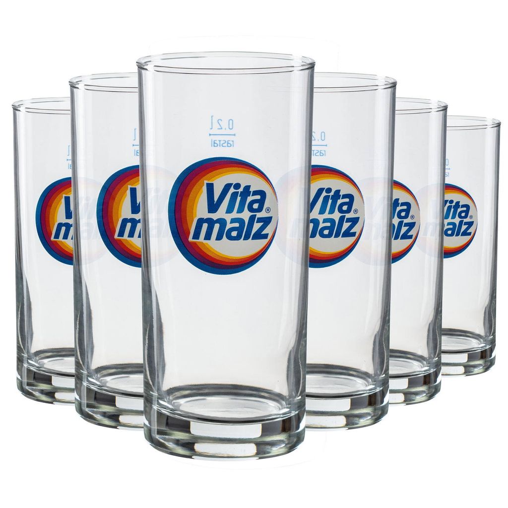 6x Vita Malz Gläser 0,2l geeicht | Original Trinkgläser für Produktbild 