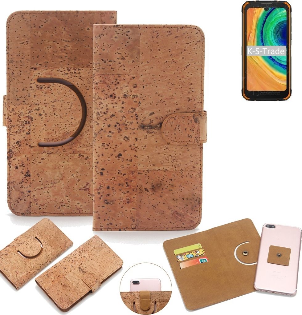 K-S-Trade Handy-Hülle Schutz-Hülle kompatibel mit Doogee S59 Handyhülle Schutzhülle Korkhülle Kork-Hülle 1x