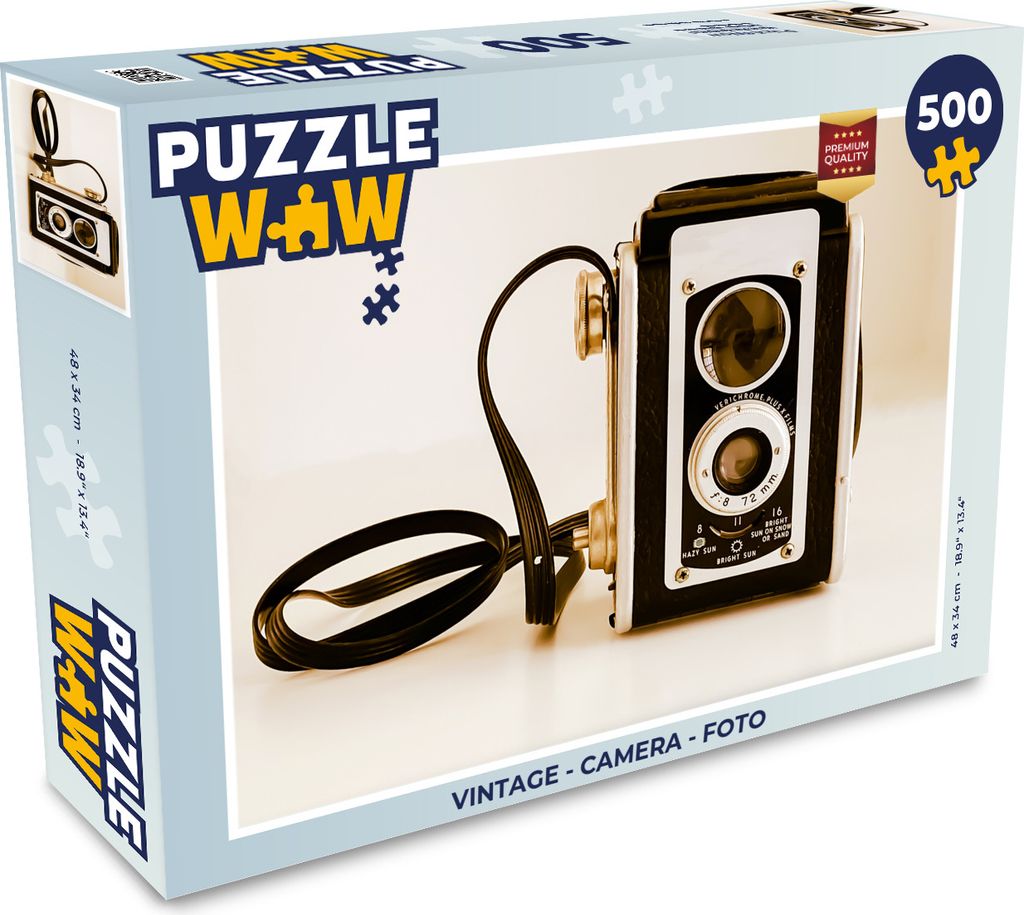 MuchoWow Puzzle 500 Teile Jahrgang - Kamera - Foto - 500 Teile - Kinder - Selberbauen - Puzzlespiele