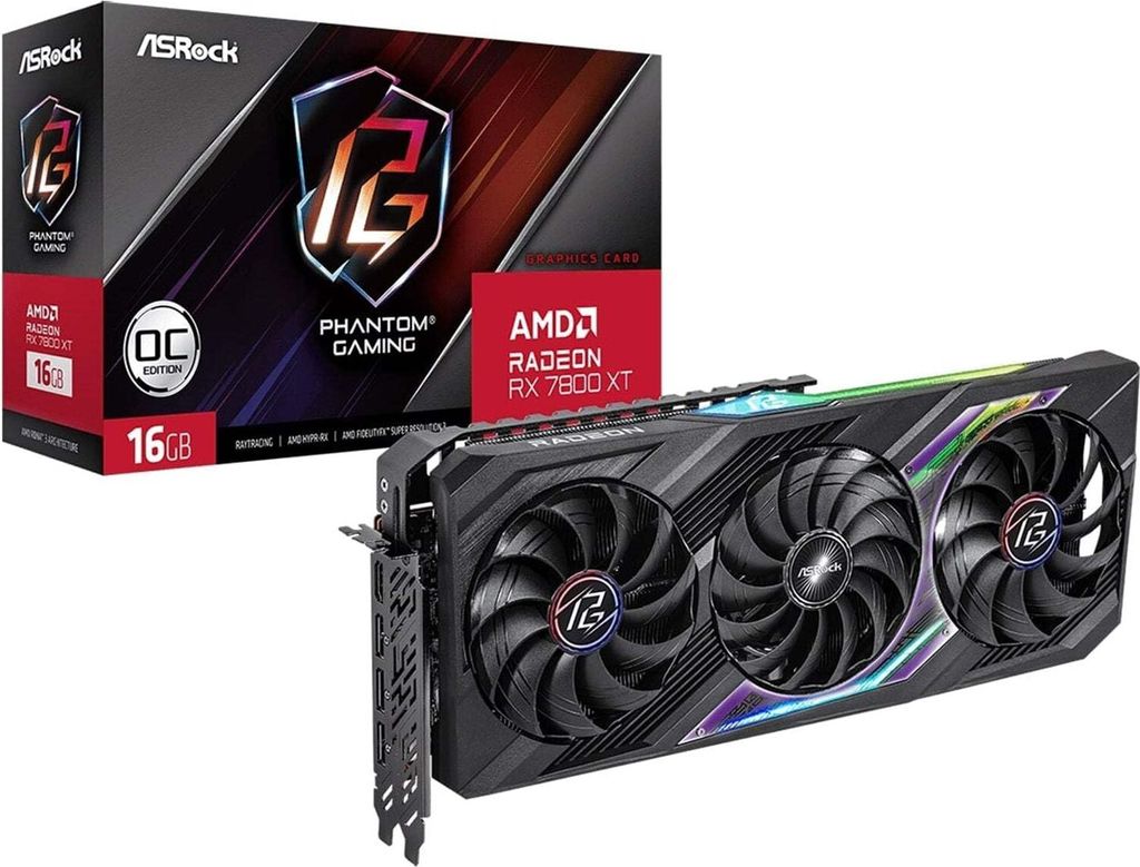 Asrock Phantom Gaming RX7800XT PG 16GO, Radeon RX 7800 XT, Zdjęcie produktu 