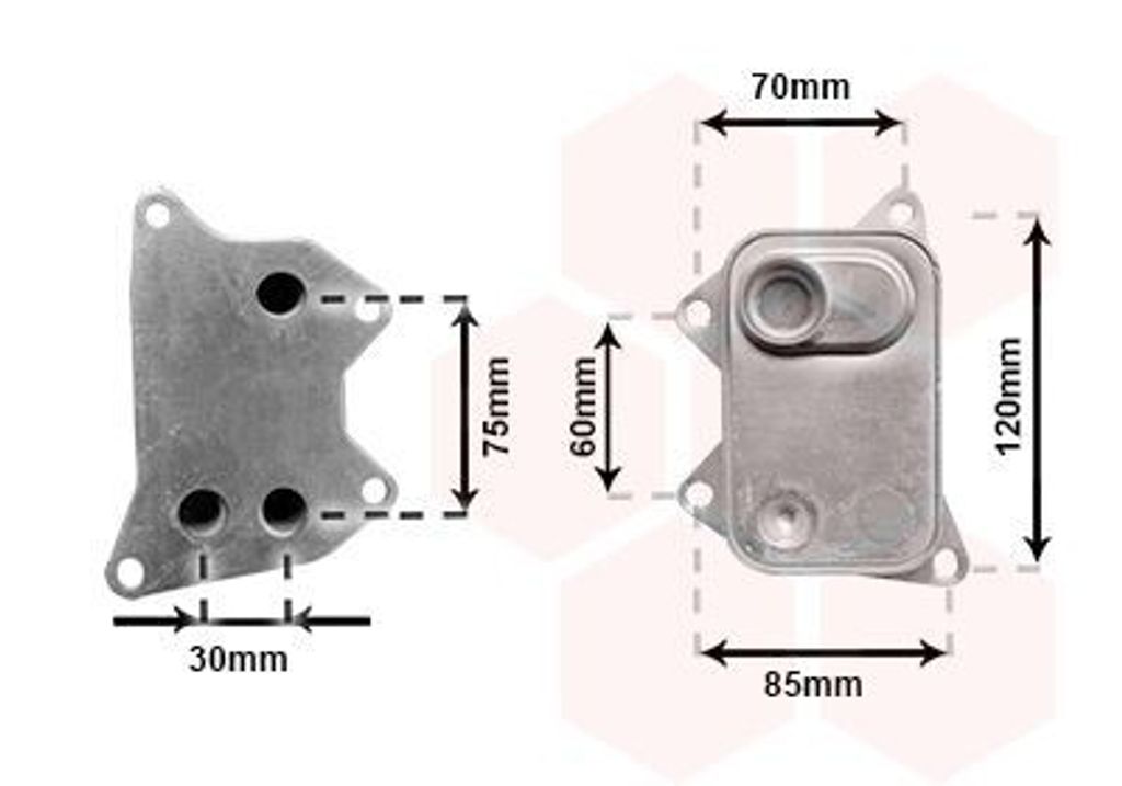 VAN WEZEL 58013723 Ölkühler Motoröl für VW Beetle Schrägheck (5C1, 5C2) Beetle Cabrio (5C7, 5C8) für AUDI Q5 (FYB)