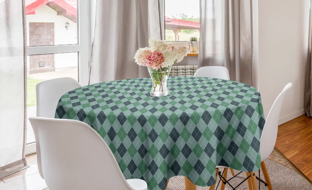 Tovaglia Rotonda Elegante ABAKUHAUS Argyle Verde Alloro 150cm