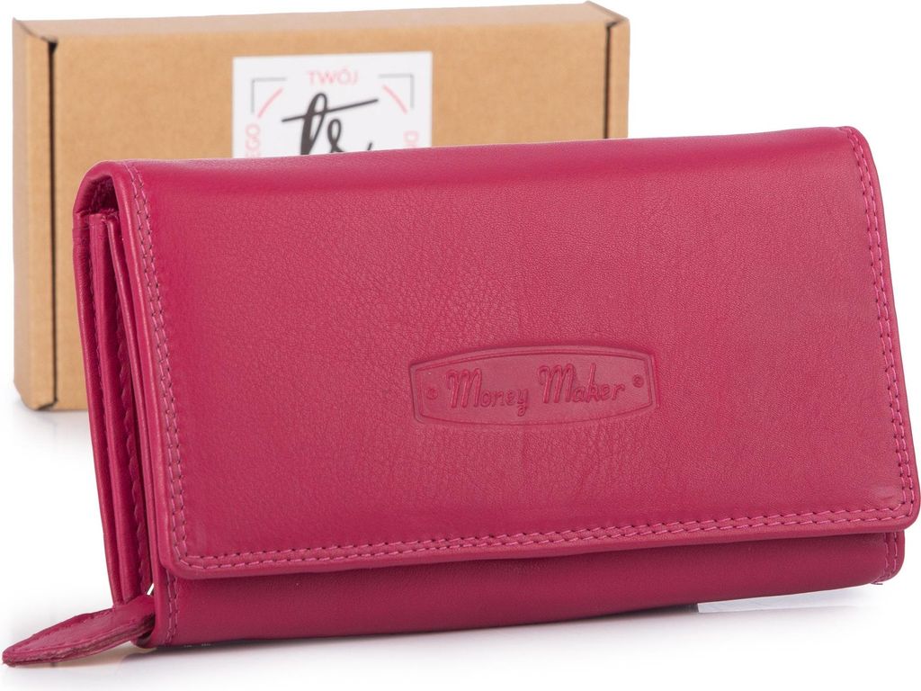 Money Maker Große Damen Portemonnaie aus weichem echtleder Rosa