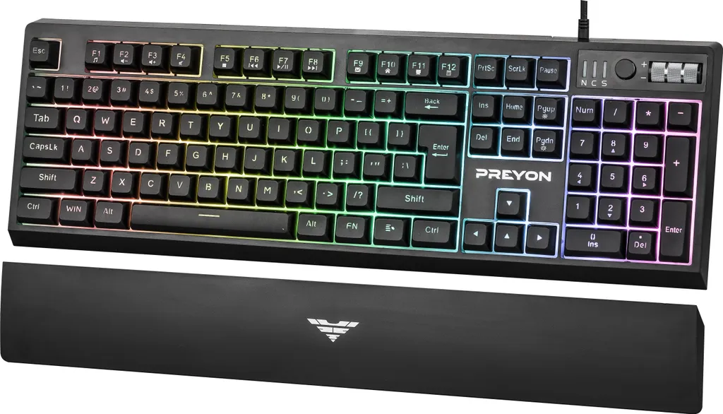 PREYON Long Claw Alpha Clavier de Jeu RGB 104 Touches Azerty