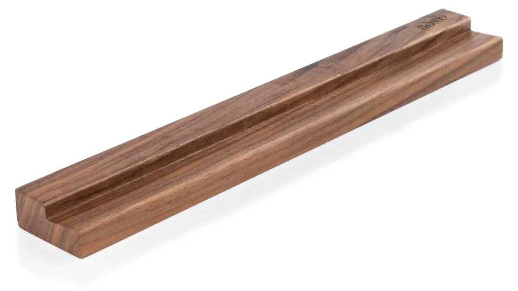 Étagère vinyle murale minimaliste en noyer - Design bois pour collection
