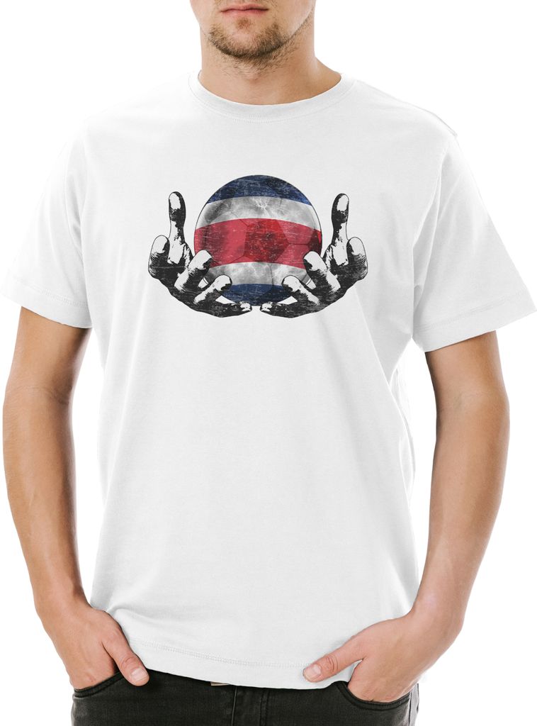 Urban Backwoods Costa Rica Football Magic Ball, Herren T-Shirt, Farbe: Weiß, Größe: S