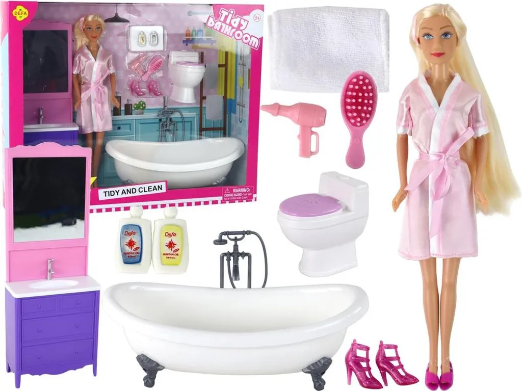 Baignoire poupée incassable et peignoir doux pour un bain sans fuite