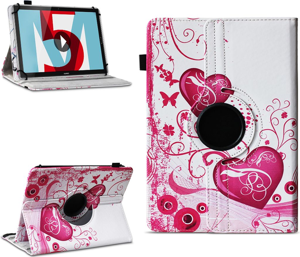 Tablet Hülle für Huawei MediaPad T5 T3 T2 T1 10.1 Tasche Schutzhülle 360 DrehbarFarben:Motiv 6