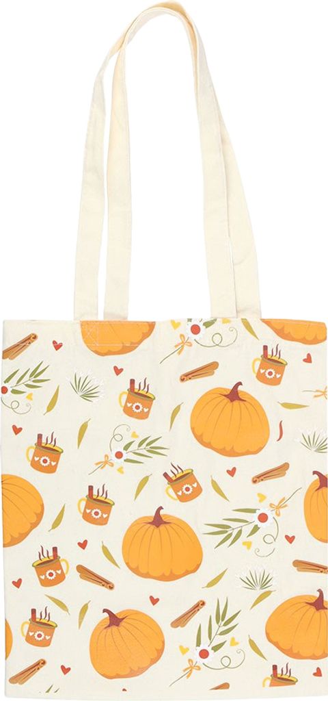 Something Different - Tragetasche "Autumn Days", bedruckt, Polyester-Baumwollmischgewebe SD9821 (Einheitsgröße) (Weiß/Orange)
