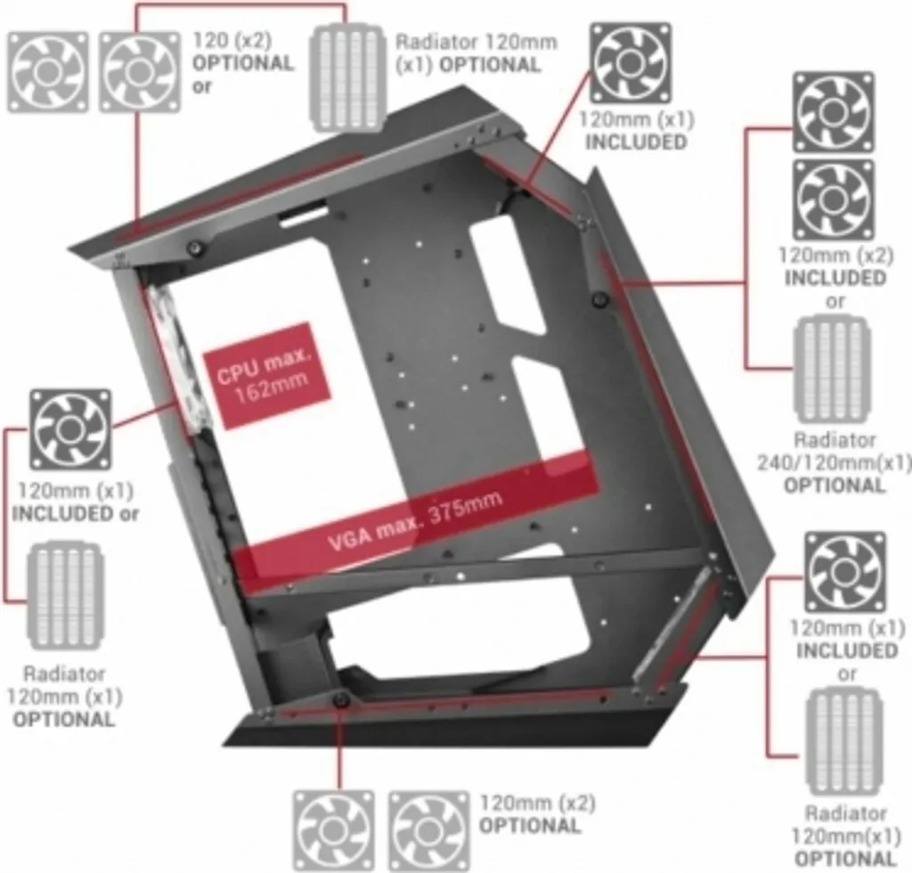Boîtier PC Gaming MC51 Mars Gaming Noir pour Montage Setup Streaming - 4