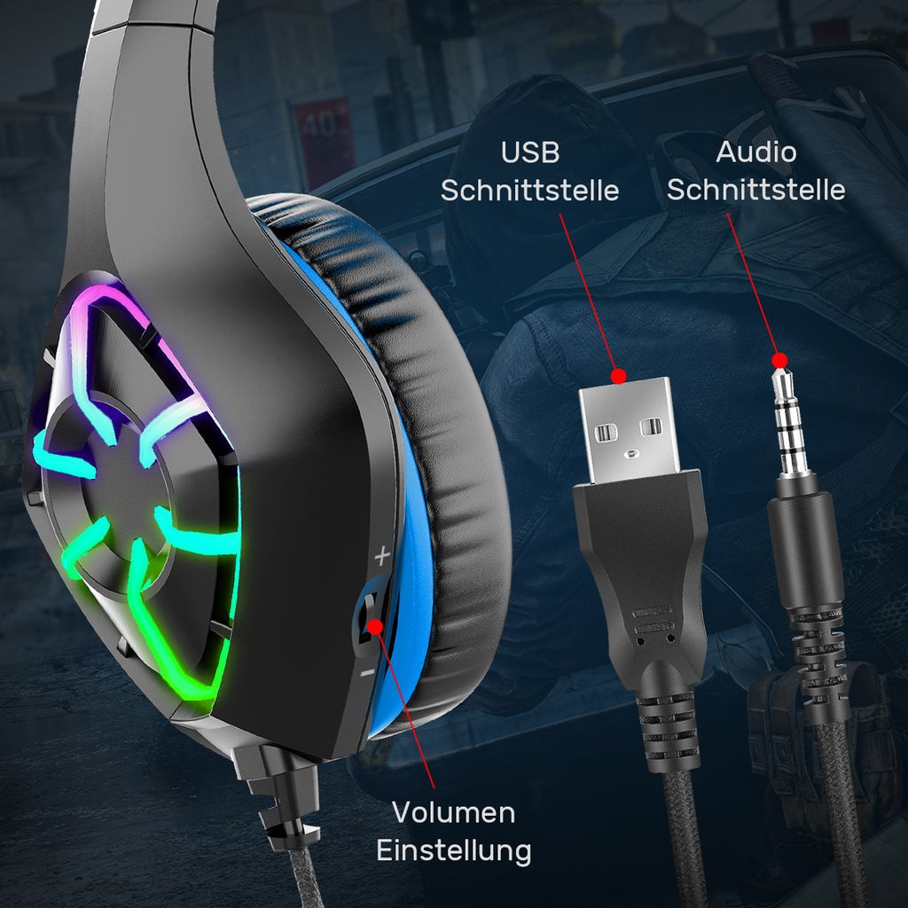7MAGIC Gaming-Headset für PS4, PS5 PC, Xbox One, iPod, Produktbild 8