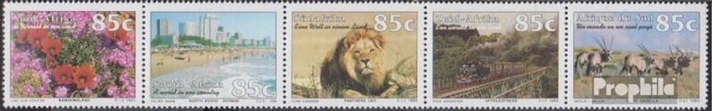 Briefmarken Südafrika 1993 Mi 912-916 Fünferstreifen (kompl.Ausg.) gestempelt Tourismus