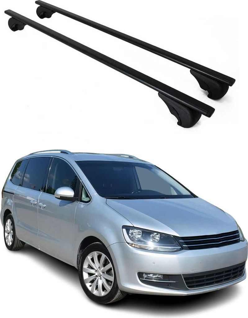 Dachträger Grundtäger für VW Sharan 7N 2010-2022 75kg Metall Schwarz 2 tlg