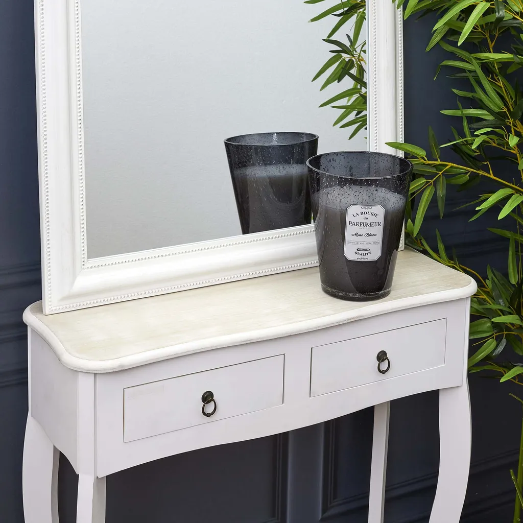 Bougie parfumée chic en verre gris foncé 23cm - Design bullé exclusif