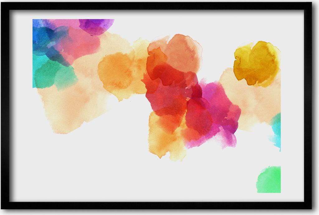 Bild 60x40 MDF-Rahmen, Wandkunst bunte Flecke