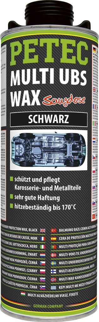 Petec Multi UBS Wax Unterbodenschutz Rostschutz schwarz Saugdose 1L 73420