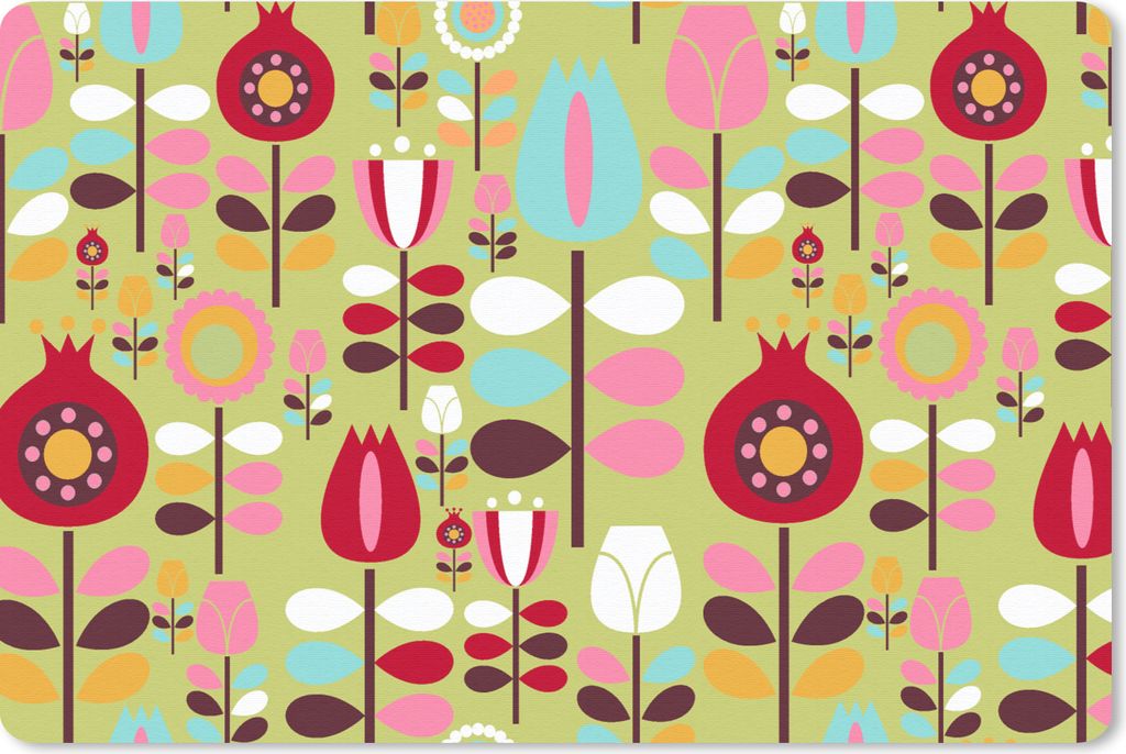 MuchoWow Mauspad Mousepad Muster - Blumen - Farben 27x18 cm - Mousepads - Maus Mat - Pad - Mausunterlage - Büroartikel - Desk Matten