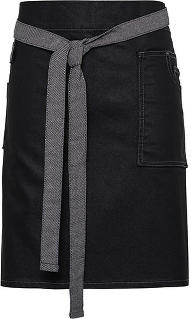 Premier Workwear PR135 | Schürze Division Waxed Look Denim Waist Apron - Farbe: Black Denim (ca. Pantone 433) - Größe: One Size