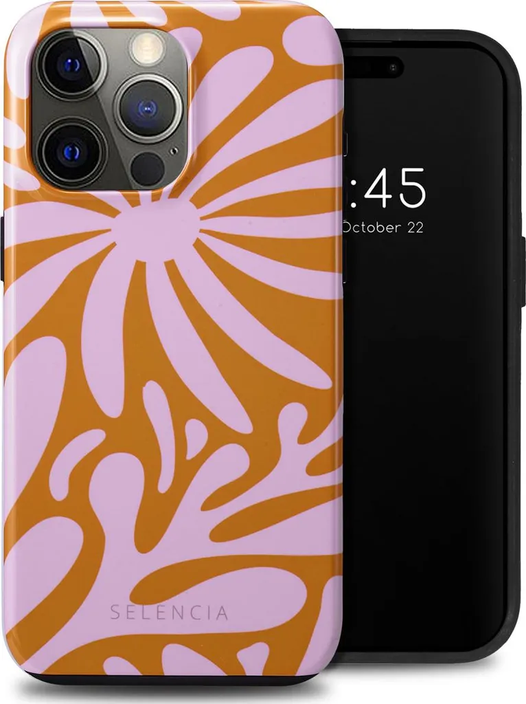 Selencia Vivid Case iPhone 15 Pro Max - Modern Bloom Pink Luxury Design