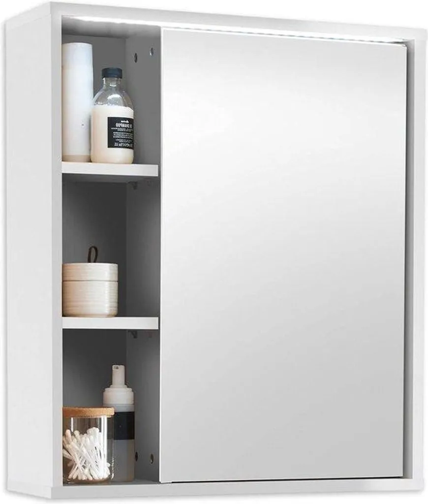 Miroir LED salle de bains blanc 60 x 70 cm idéal maquillage et soin