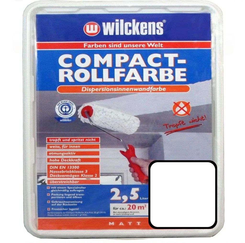 Wilckens Compact Rollfarbe 2,5 L weiß matt Produktbild 